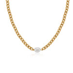 Pearl Cuban Link Necklace